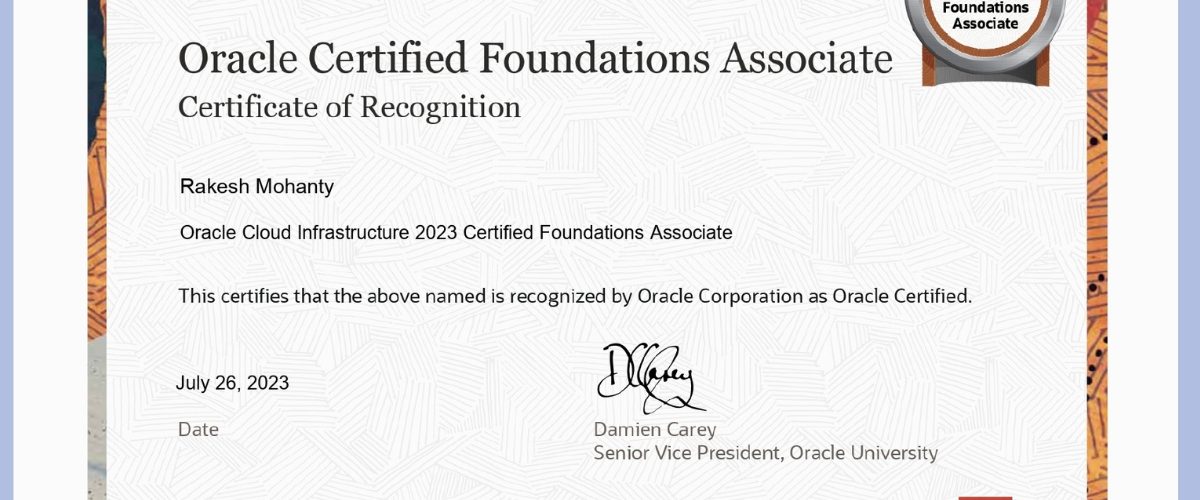oracle certified foundations associate