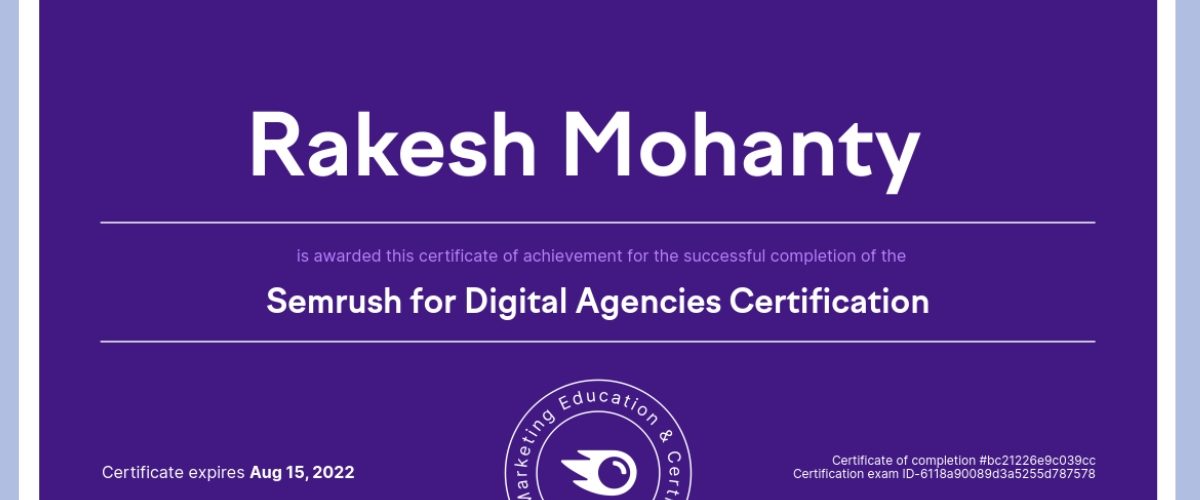 semrush for digital agencies certification